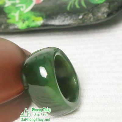 Nhẫn đá ngọc bích nephrite jade 10-18.1