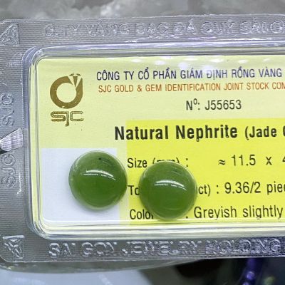 Cặp Đá Ngọc Bích Nephrite Phong Thuỷ Tự Nhiên Kiểm Định J55653