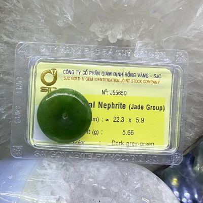 Ngọc Bội Đồng Điếu Ngọc Bích Nephrite Phong Thuỷ Tự Nhiên Kiểm Định J55650