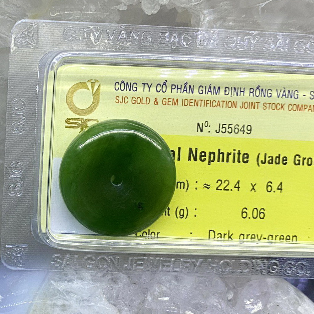 Ngọc Bội Đồng Điếu Ngọc Bích Nephrite Phong Thuỷ Tự Nhiên Kiểm Định J55649